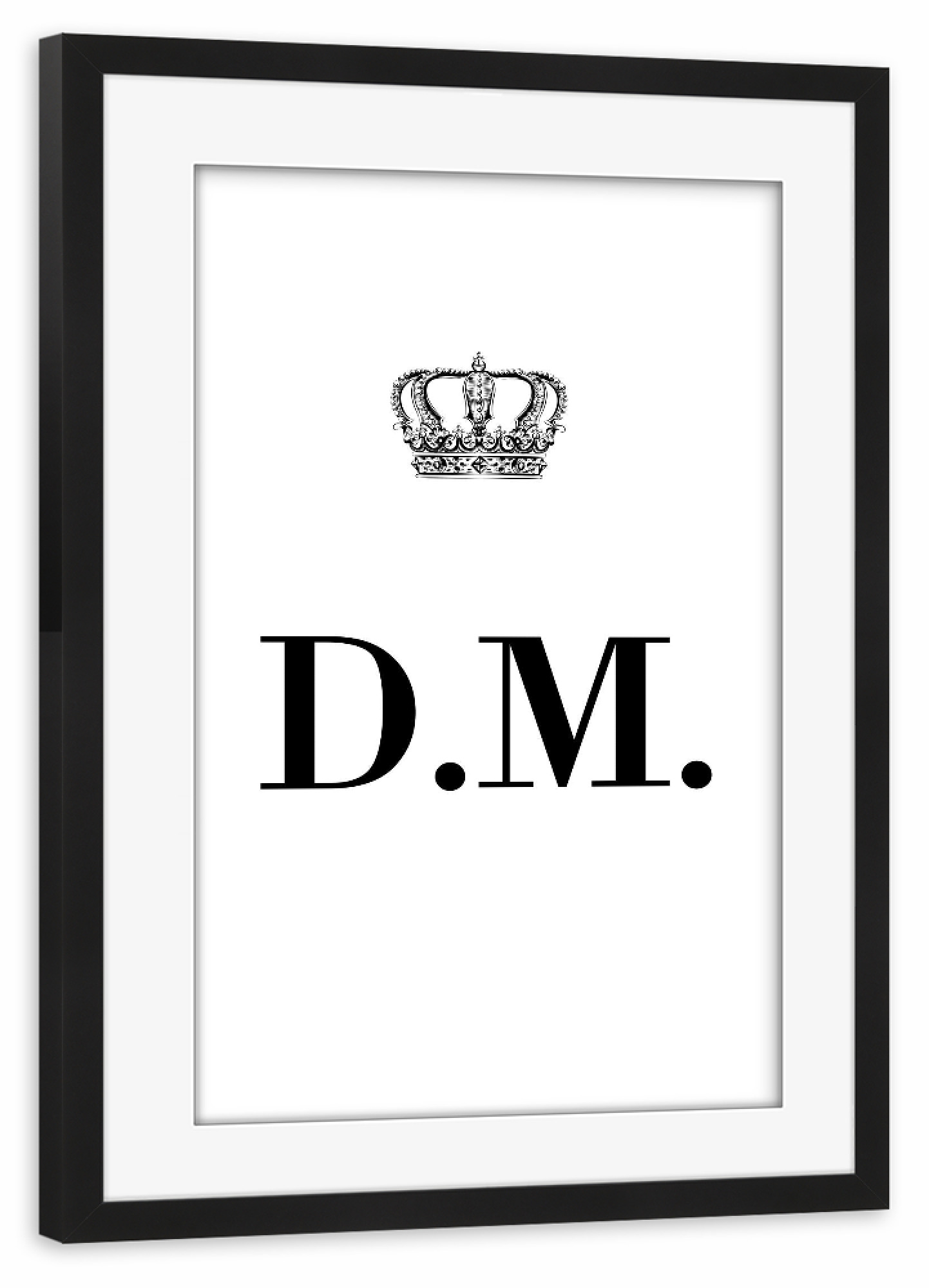 Poster mit Rahmen schwarz "King DM" artboxONE - Schwarzweiß,Buchstaben