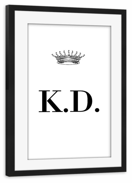 Poster mit Rahmen schwarz "Queen KD" artboxONE - Schwarzweiß,Buchstaben