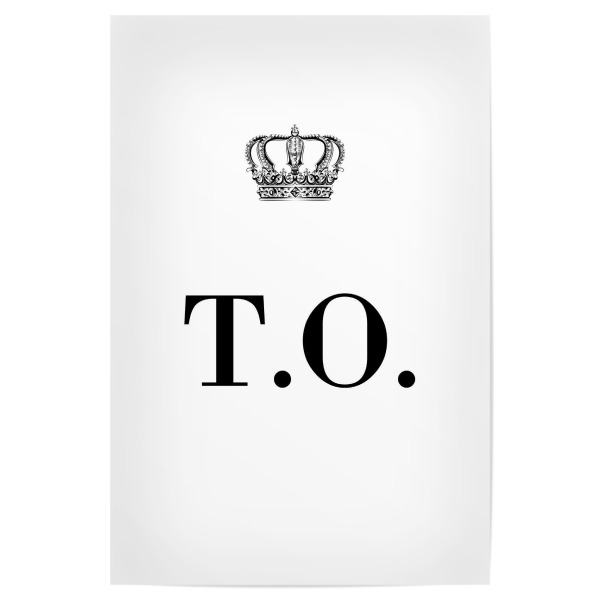 Poster 30x20 cm "King TO" artboxONE - Schwarzweiß,Buchstaben