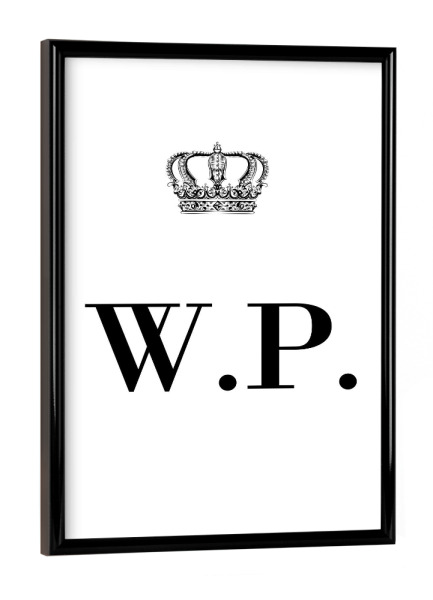 Poster mit schwarzem Rahmen "King WP" artboxONE - Schwarzweiß,Buchstaben