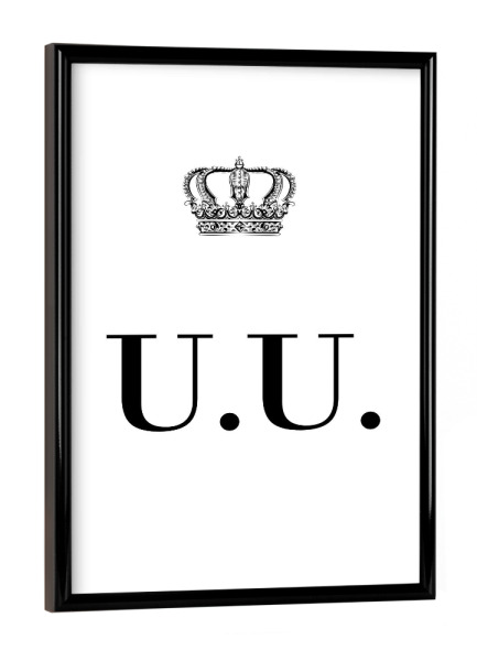 Poster mit schwarzem Rahmen "King UU" artboxONE - Schwarzweiß,Buchstaben