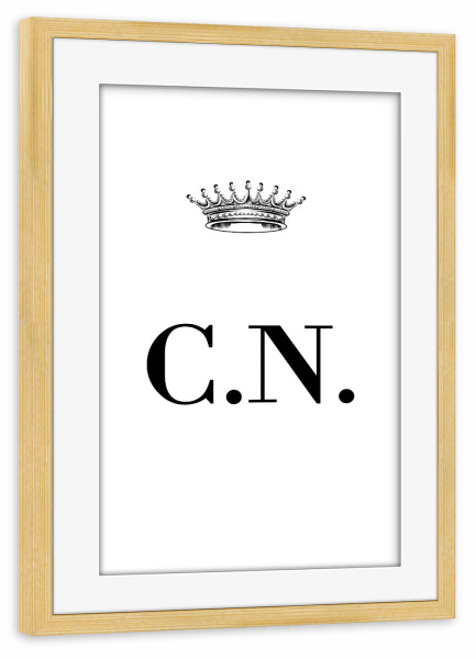 Poster mit Rahmen kiefer "Queen CN" artboxONE - Schwarzweiß,Buchstaben