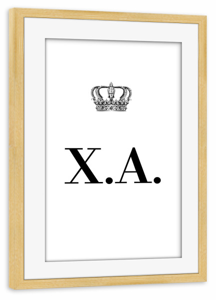 Poster mit Rahmen kiefer "King XA" artboxONE - Schwarzweiß,Buchstaben