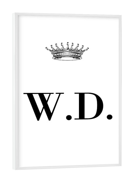 Poster mit weißem Rahmen "Queen WD" artboxONE - Schwarzweiß,Buchstaben