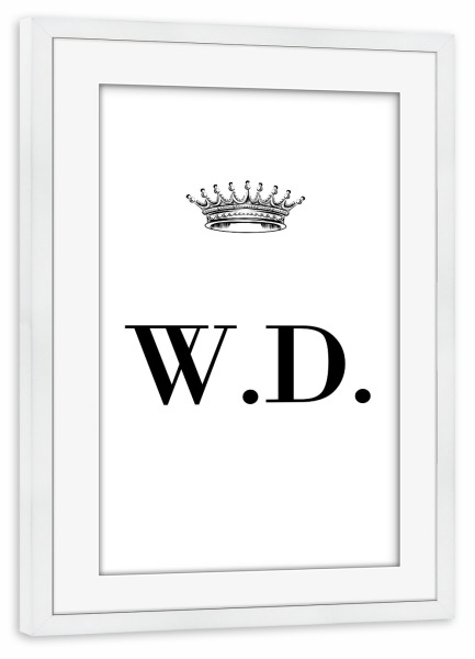Poster mit Rahmen weiß "Queen WD" artboxONE - Schwarzweiß,Buchstaben