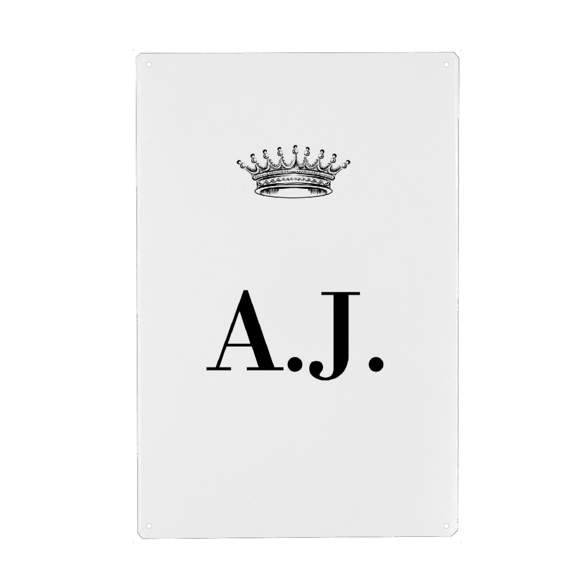 Metall Poster "Queen AJ" artboxONE - Schwarzweiß,Buchstaben