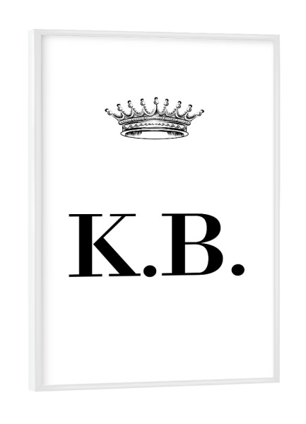 Poster mit weißem Rahmen "Queen KB" artboxONE - Schwarzweiß,Buchstaben