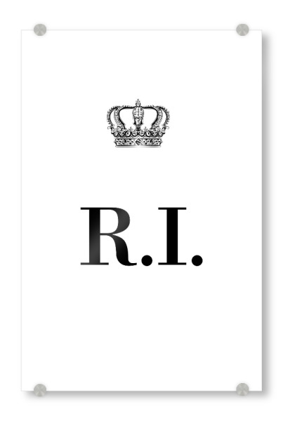 Acrylglasbild "King RI" artboxONE - Schwarzweiß,Buchstaben
