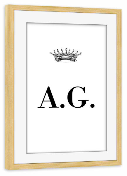 Poster mit Rahmen kiefer "Queen AG" artboxONE - Schwarzweiß,Buchstaben