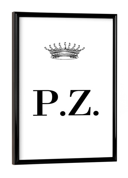 Poster mit schwarzem Rahmen "Queen PZ" artboxONE - Schwarzweiß,Buchstaben