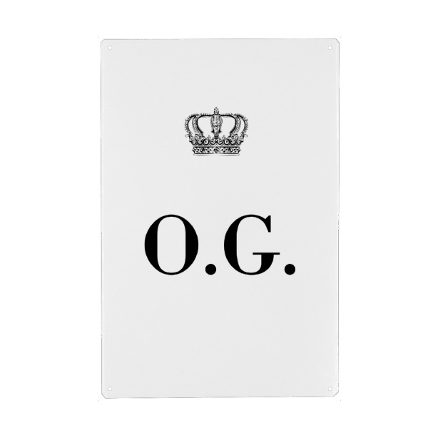 Metall Poster "King OG" artboxONE - Schwarzweiß,Buchstaben