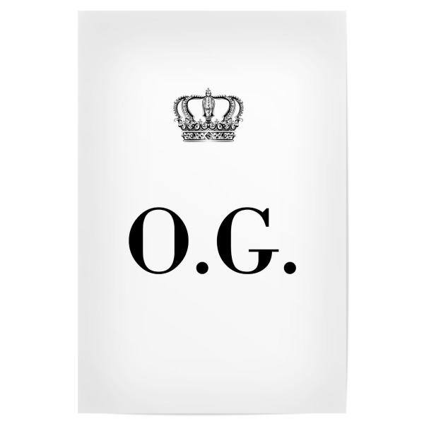 Poster "King OG" artboxONE - Schwarzweiß,Buchstaben
