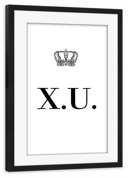 Poster mit Rahmen schwarz "King XU" artboxONE - Schwarzweiß,Buchstaben