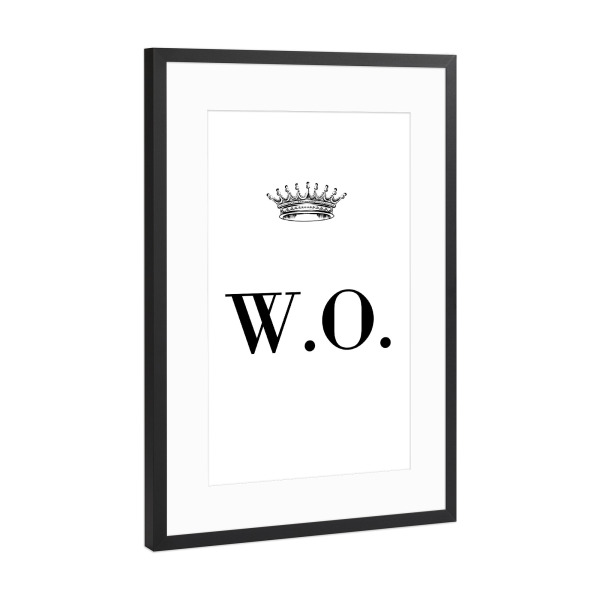 Poster mit Rahmen Schwarz (Metallic) "Queen WO" artboxONE - Schwarzweiß,Buchstaben