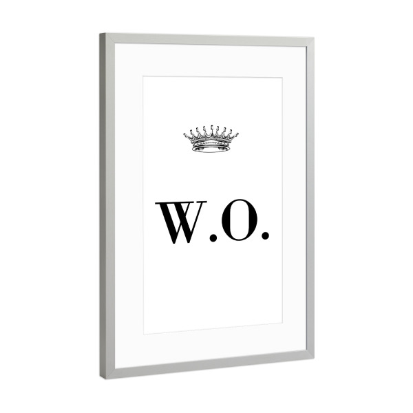 Poster mit Rahmen Silber "Queen WO" artboxONE - Schwarzweiß,Buchstaben