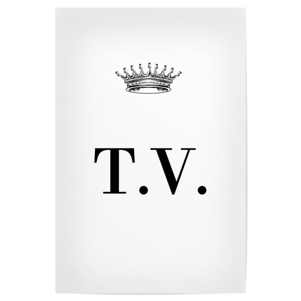 Poster 30x20 cm "Queen TV" artboxONE - Schwarzweiß,Buchstaben