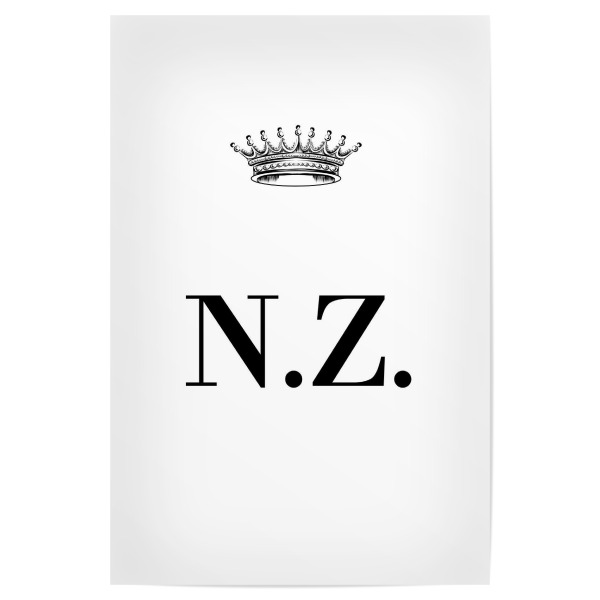 Poster "Queen NZ" artboxONE - Schwarzweiß,Buchstaben