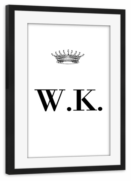 Poster mit Rahmen schwarz "Queen WK" artboxONE - Schwarzweiß,Buchstaben