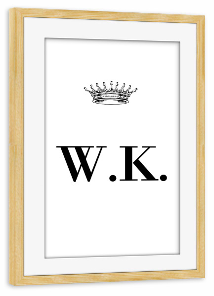 Poster mit Rahmen kiefer "Queen WK" artboxONE - Schwarzweiß,Buchstaben