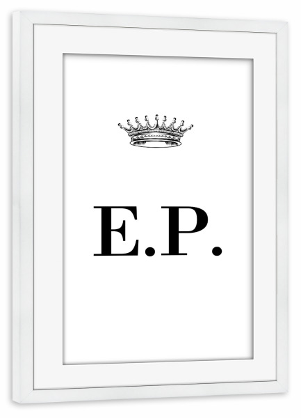 Poster mit Rahmen weiß "Queen EP" artboxONE - Schwarzweiß,Buchstaben