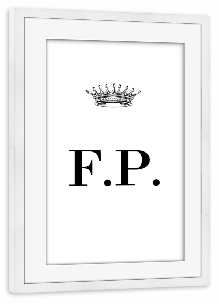 Poster mit Rahmen weiß "Queen FP" artboxONE - Schwarzweiß,Buchstaben