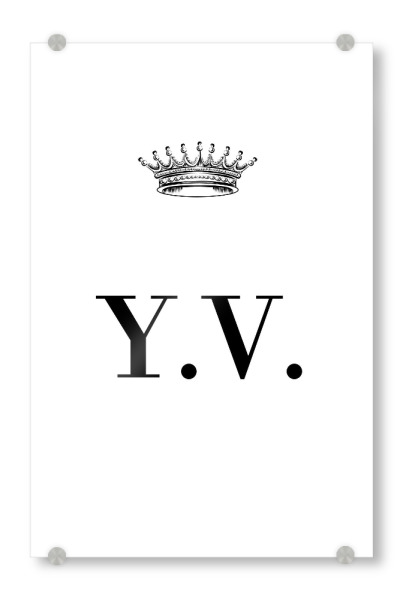 Acrylglasbild "Queen YV" artboxONE - Schwarzweiß,Buchstaben