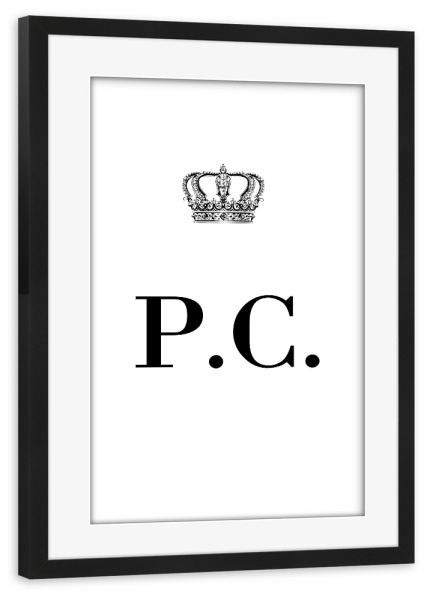 Poster mit Rahmen schwarz "King PC" artboxONE - Schwarzweiß,Buchstaben