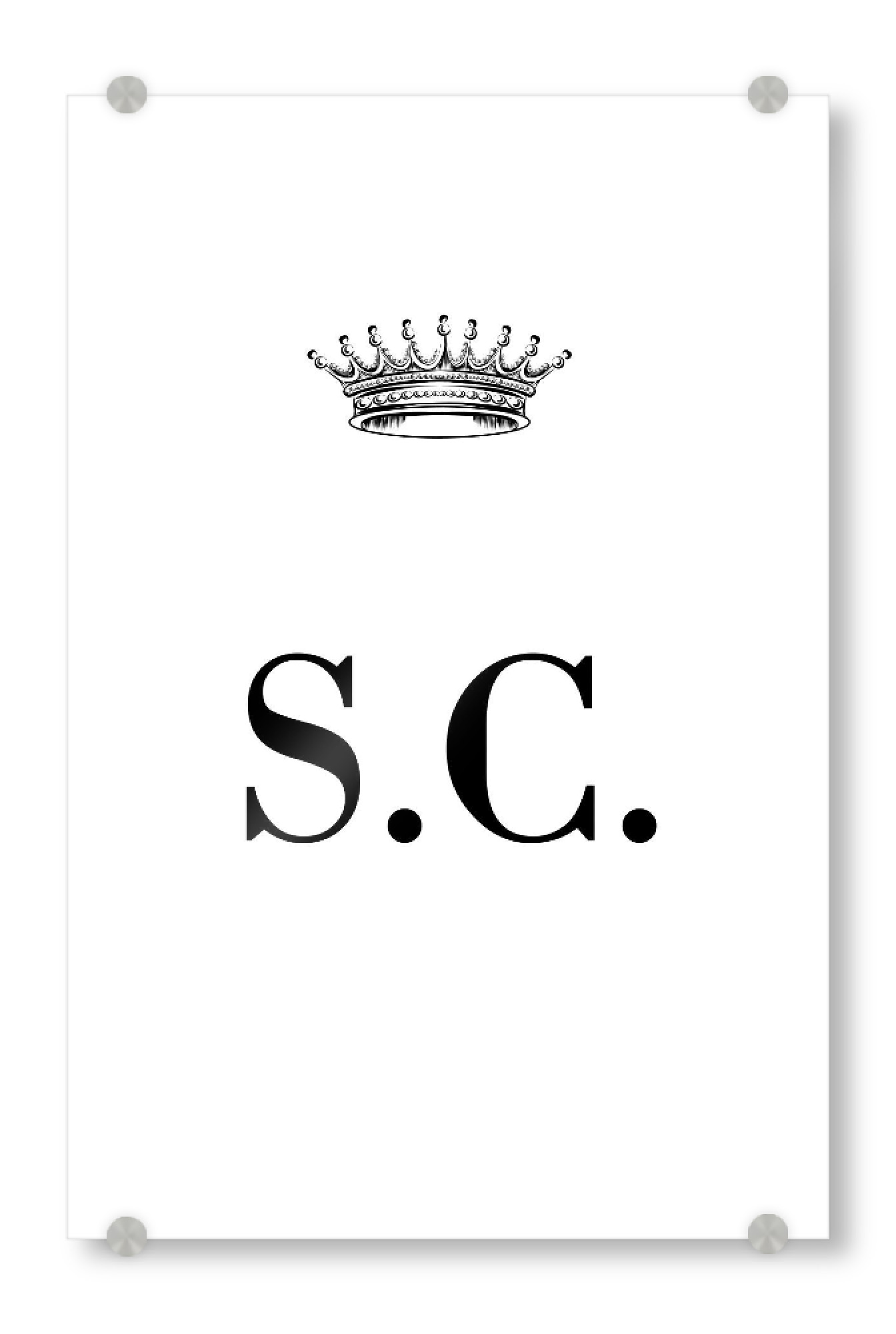Acrylglasbild "Queen SC" artboxONE - Schwarzweiß,Buchstaben