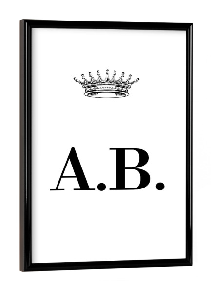 Poster mit schwarzem Rahmen "Queen AB" artboxONE - Schwarzweiß,Buchstaben