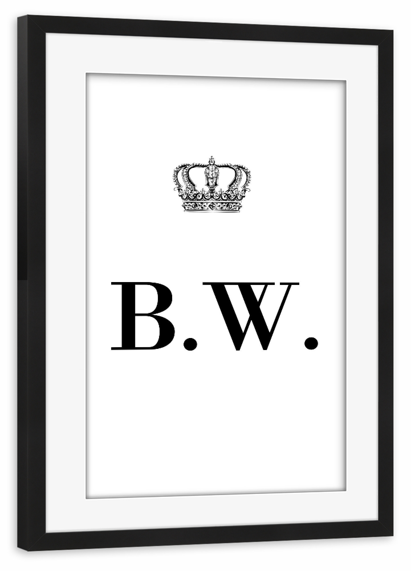 Poster mit Rahmen schwarz "King BW" artboxONE - Schwarzweiß,Buchstaben