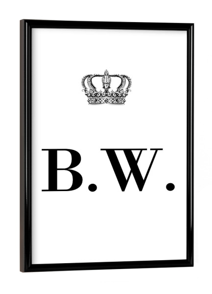 Poster mit schwarzem Rahmen "King BW" artboxONE - Schwarzweiß,Buchstaben