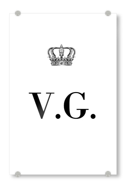 Acrylglasbild "King VG" artboxONE - Schwarzweiß,Buchstaben