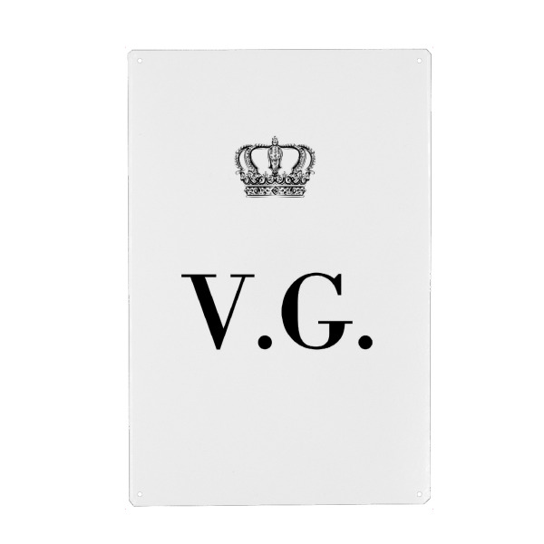 Metall Poster "King VG" artboxONE - Schwarzweiß,Buchstaben