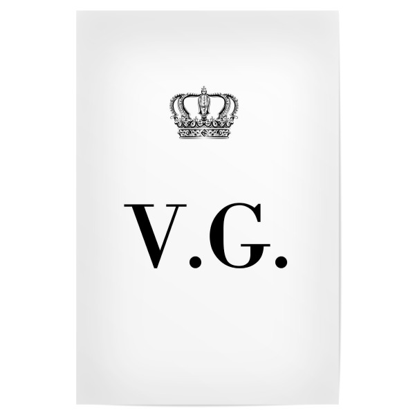 Poster 30x20 cm "King VG" artboxONE - Schwarzweiß,Buchstaben