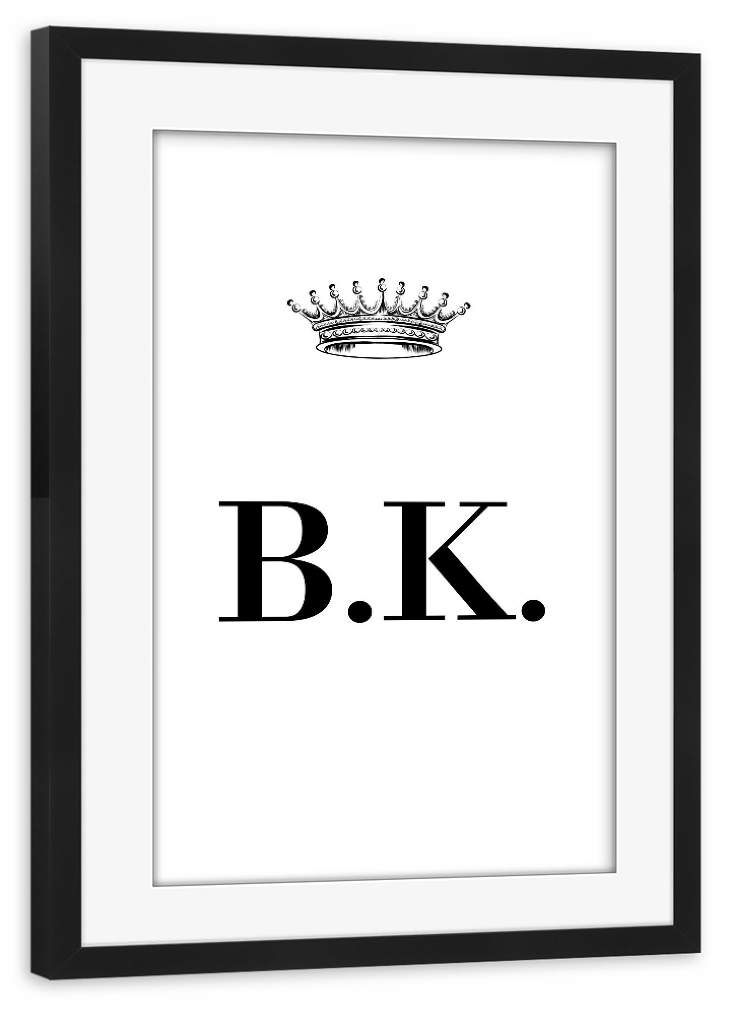 Poster mit Rahmen schwarz "Queen BK" artboxONE - Schwarzweiß,Buchstaben