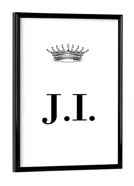 Poster mit schwarzem Rahmen "Queen JI" artboxONE - Schwarzweiß,Buchstaben