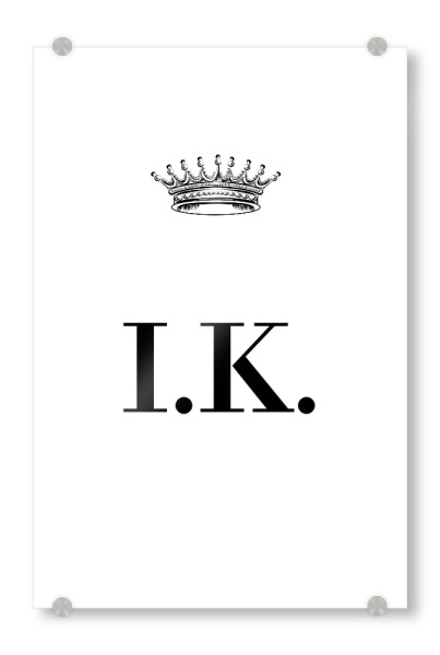 Acrylglasbild "Queen IK" artboxONE - Schwarzweiß,Buchstaben