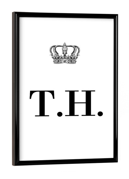 Poster mit schwarzem Rahmen "King TH" artboxONE - Schwarzweiß,Buchstaben