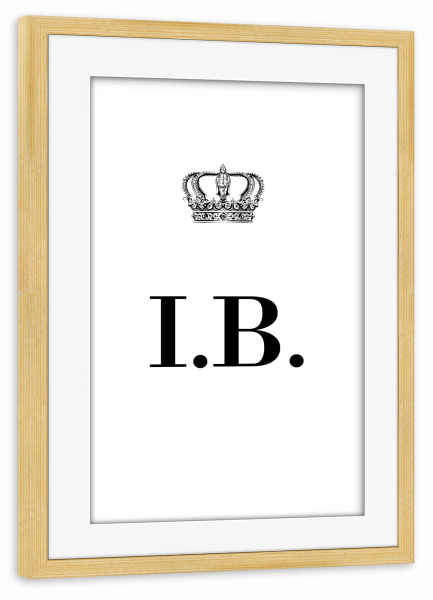 Poster mit Rahmen kiefer "King IB" artboxONE - Schwarzweiß,Buchstaben