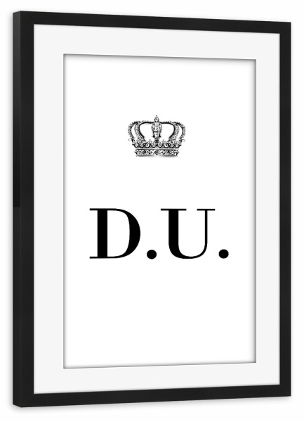 Poster mit Rahmen schwarz "King DU" artboxONE - Schwarzweiß,Buchstaben