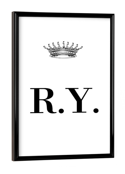Poster mit schwarzem Rahmen "Queen RY" artboxONE - Schwarzweiß,Buchstaben