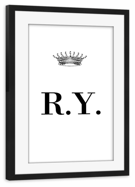 Poster mit Rahmen schwarz "Queen RY" artboxONE - Schwarzweiß,Buchstaben