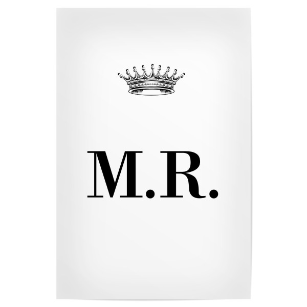 Poster 30x20 cm "Queen MR" artboxONE - Schwarzweiß,Buchstaben