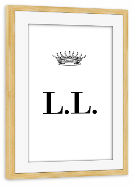 Poster mit Rahmen kiefer "Queen LL" artboxONE - Schwarzweiß,Buchstaben