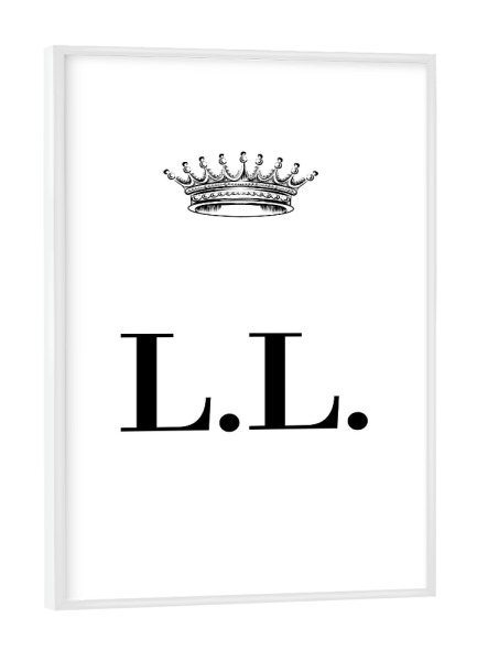 Poster mit weißem Rahmen "Queen LL" artboxONE - Schwarzweiß,Buchstaben