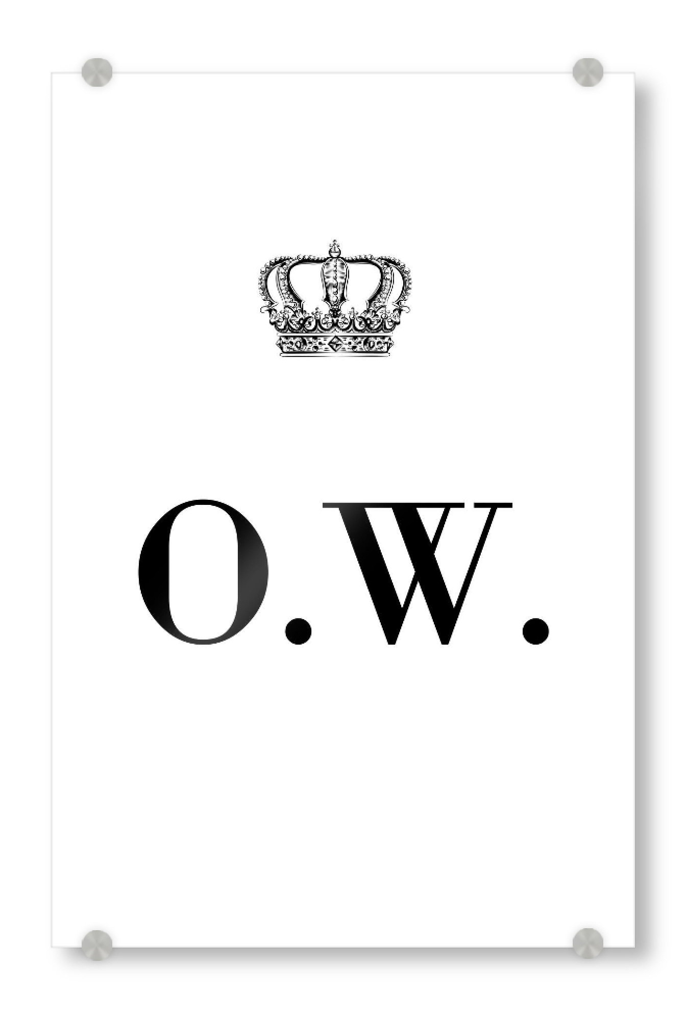 Acrylglasbild "King OW" artboxONE - Schwarzweiß,Buchstaben