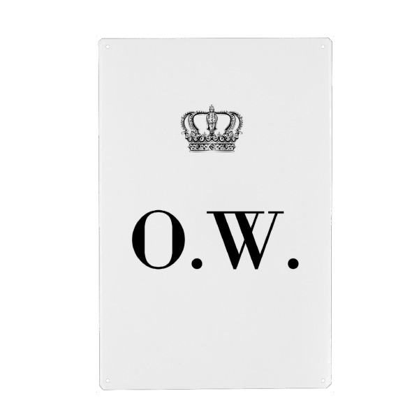 Metall Poster "King OW" artboxONE - Schwarzweiß,Buchstaben