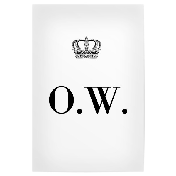 Poster 30x20 cm "King OW" artboxONE - Schwarzweiß,Buchstaben