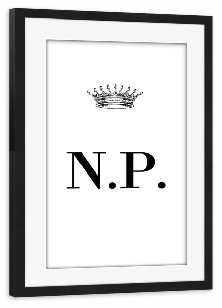 Poster mit Rahmen schwarz "Queen NP" artboxONE - Schwarzweiß,Buchstaben
