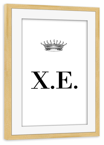 Poster mit Rahmen kiefer "Queen XE" artboxONE - Schwarzweiß,Buchstaben